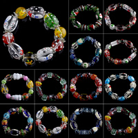 Lampwork Bracelets, with Zinc Alloy, handmade, mixed Approx 7 Inch 