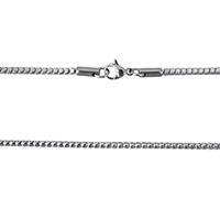 Мода нержавеющей стали ожерелье цепь, нержавеющая сталь, оригинальный цвет, 2mm, длина:Приблизительно 20 дюймовый, продается Strand