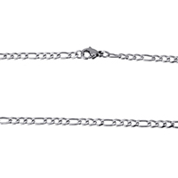 Stainless Steel Figaro Chain, original color  Approx 18 Inch 