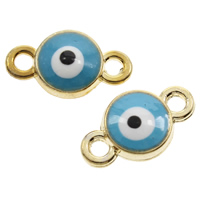 Evil Eye Jewelry Connector, Zinc Alloy, gold color plated, enamel & 1/1 loop, lead & cadmium free Approx 1mm 