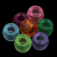 Perles acryliques transparentes, Acrylique, tambour, couleurs mélangées Environ 2mm, Environ Vendu par sac