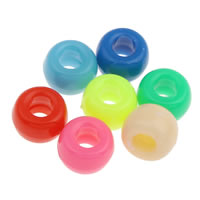 Solide Acryl Perlen, Trommel, Volltonfarbe, gemischte Farben, 6x9mm, Bohrung:ca. 2mm, ca. 1800PCs/Tasche, verkauft von Tasche