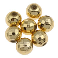 Beschichtung von Acryl-Perlen, Acryl, rund, goldfarben plattiert, facettierte, 8mm, Bohrung:ca. 1mm, ca. 1900PCs/Tasche, verkauft von Tasche
