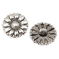 Zinc Alloy Shank Button, Flower, antique silver color plated, lead & cadmium free Approx 1.5mm, Approx 