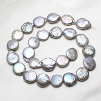 Coin Cultured Freshwater Pearl Beads, grey, 11-12mm Approx 0.8mm Approx 14 Inch 