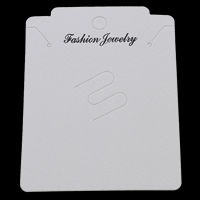 papier carte d'emballage et d'exposition de bijoux, rectangle, avec le motif de lettre, blanc Vendu par sac