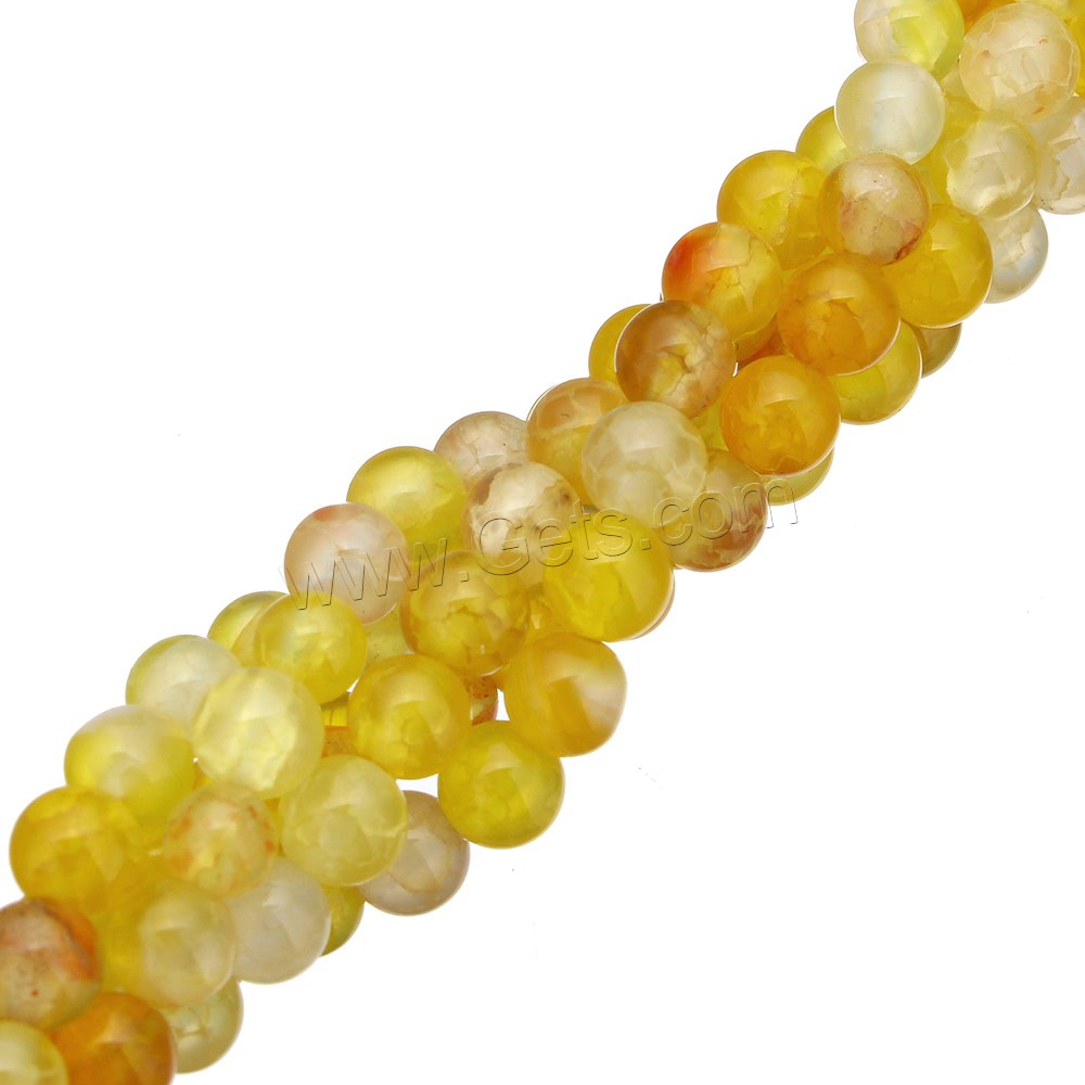 Perles agate veines de dragon naturelles, Rond, normes différentes pour le choix, Trou:Environ 1-1.5mm, Longueur:15.5 pouce, Vendu par brin