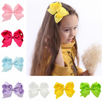 Children Hair Clip, Grosgrain Ribbon, with iron clip, Bowknot, platinum color plated, for children [