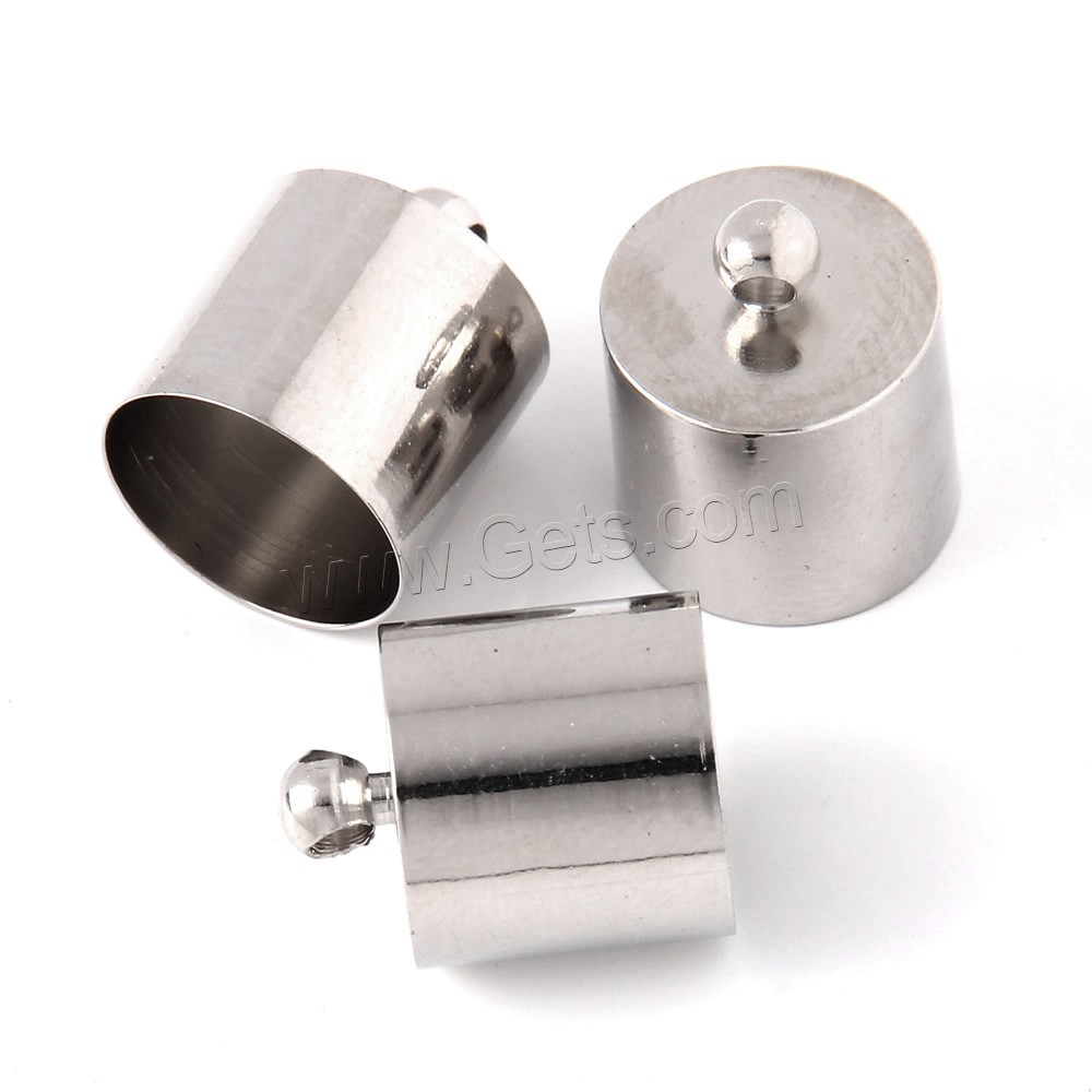 Brass End Cap, Column, platinum color plated, different size for choice, lead & cadmium free, 1000PCs/Bag, Sold By Bag