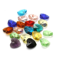 joyas de colgante de cristal de corazón, facetas, más colores para la opción, 10mm, agujero:aproximado 1mm, 100PCs/Bolsa, Vendido por Bolsa