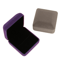 Velvet Ring Box, Velveteen, with Glue Film, Square 