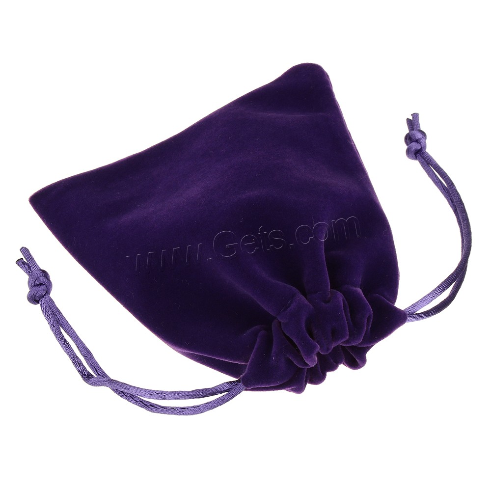 Бархат пакетик на шнурке, с Нейлоновый шнурок, Прямоугольная форма, разный размер для выбора, фиолетовый, продается PC