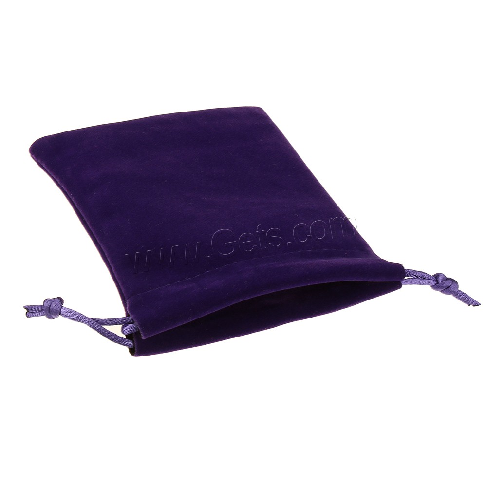 Бархат пакетик на шнурке, с Нейлоновый шнурок, Прямоугольная форма, разный размер для выбора, фиолетовый, продается PC