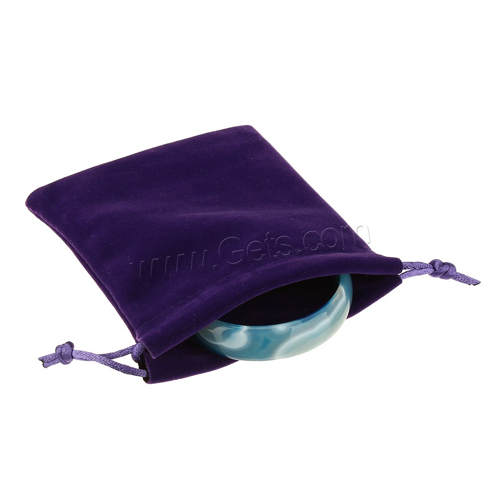 velours de coton sac de cordon, avec corde en nylon, rectangle, normes différentes pour le choix, violet, Vendu par PC