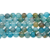 Natürliche blaue Achat Perlen, Blauer Achat, rund, verschiedene Größen vorhanden & facettierte, Bohrung:ca. 1mm, Länge:15 ZollInch, verkauft von Strang