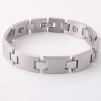 Stainless Steel Healing Bracelets, with Magnetic Hematite, for man, original color, 12mm Approx 7.8 Inch 
