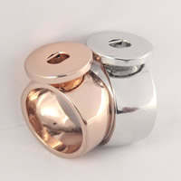 Zinklegierung Noosa Chunk Ring Einstellung, flache Runde, plattiert, keine, frei von Blei & Kadmium, 18mm, Innendurchmesser:ca. 6mm, Größe:7-10, verkauft von PC