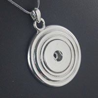 Zinc Alloy Snap Button Pendant Setting, Flat Round, platinum color plated, lead & cadmium free Approx 3mm, Inner Approx 6mm 