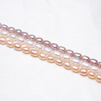 Perlas Arroz Freshwater, Perlas cultivadas de agua dulce, natural, más colores para la opción, 3-4mm, agujero:aproximado 0.8mm, longitud:aproximado 15.5 Inch, Vendido por Sarta