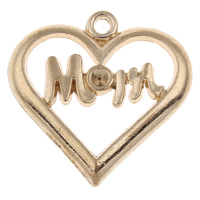 Zinc Alloy Pendant Setting, Heart, word mom, antique gold color plated, Mother Day Jewelry, lead & cadmium free Approx 1mm, Inner Approx 2mm, Approx 