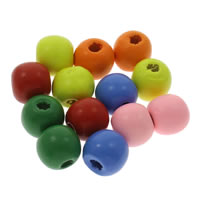 Dyed Wood Beads, Round mixed colors Approx 1mm 