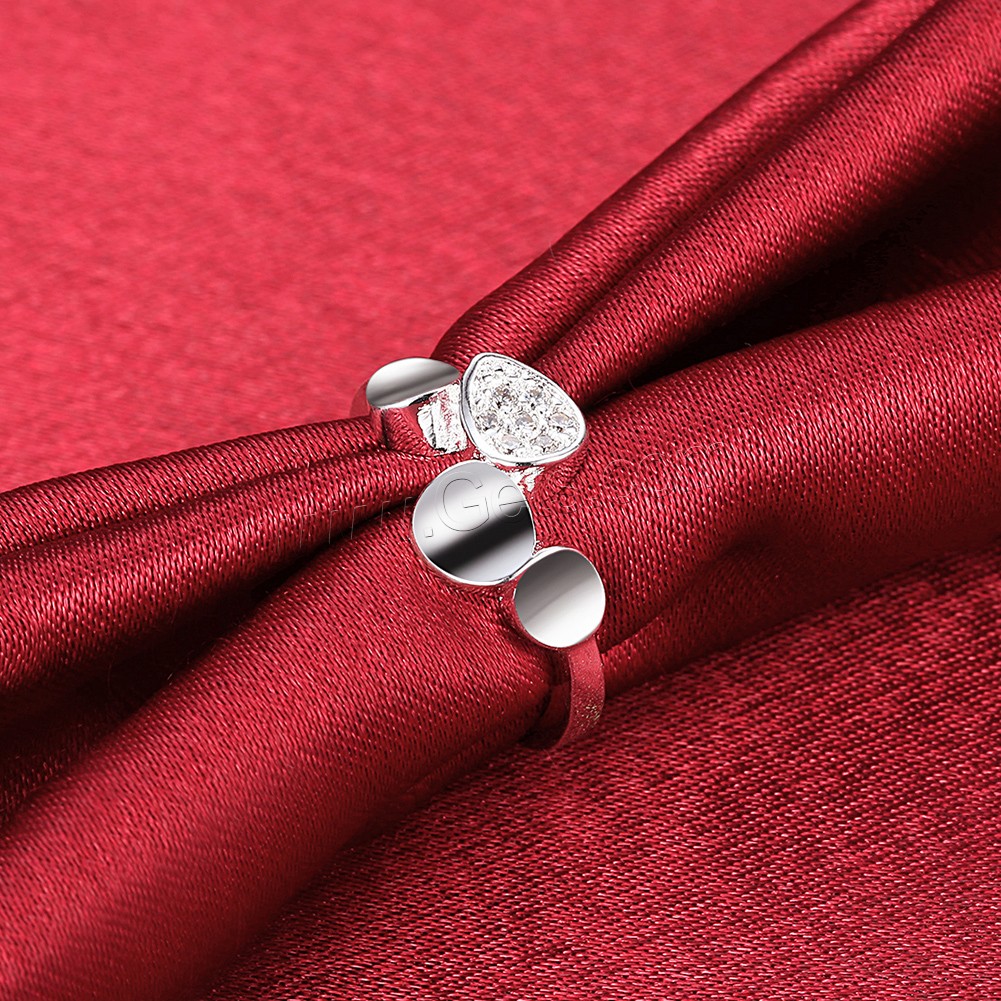 Латунь Кольцо, плакированный настоящим серебром, разный размер для выбора & инкрустированное микро кубического циркония, продается PC