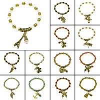 Zinc Alloy Crystal Bracelets, with Crystal, antique gold color plated & faceted, lead & cadmium free .5 Inch 