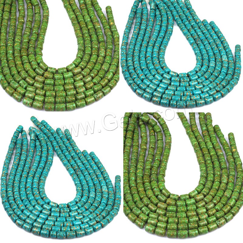 Mosaic Turquoise Beads, Column, synthetic, different size for choice, more colors for choice, Hole:Approx 1mm, Length:Approx 15 Inch, Sold By Strand