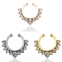 Zinc Alloy Nose Piercing Jewelry, plated, with rhinestone lead & cadmium free, 20mm 
