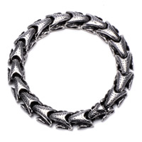 Men Bracelet, Titanium Steel, for man & blacken, 10mm Approx 8.5 Inch 