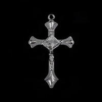 Zinc Alloy Cross Pendants, Crucifix Cross, platinum color plated, Christian Jewelry & with letter pattern, lead & cadmium free, 36mm Approx 2mm 
