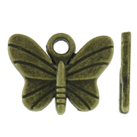 Zinklegierung Tier Anhänger, Schmetterling, antike Bronzefarbe plattiert, frei von Blei & Kadmium, 15x11.5x1.5mm, ca. 760PCs/kg, verkauft von kg