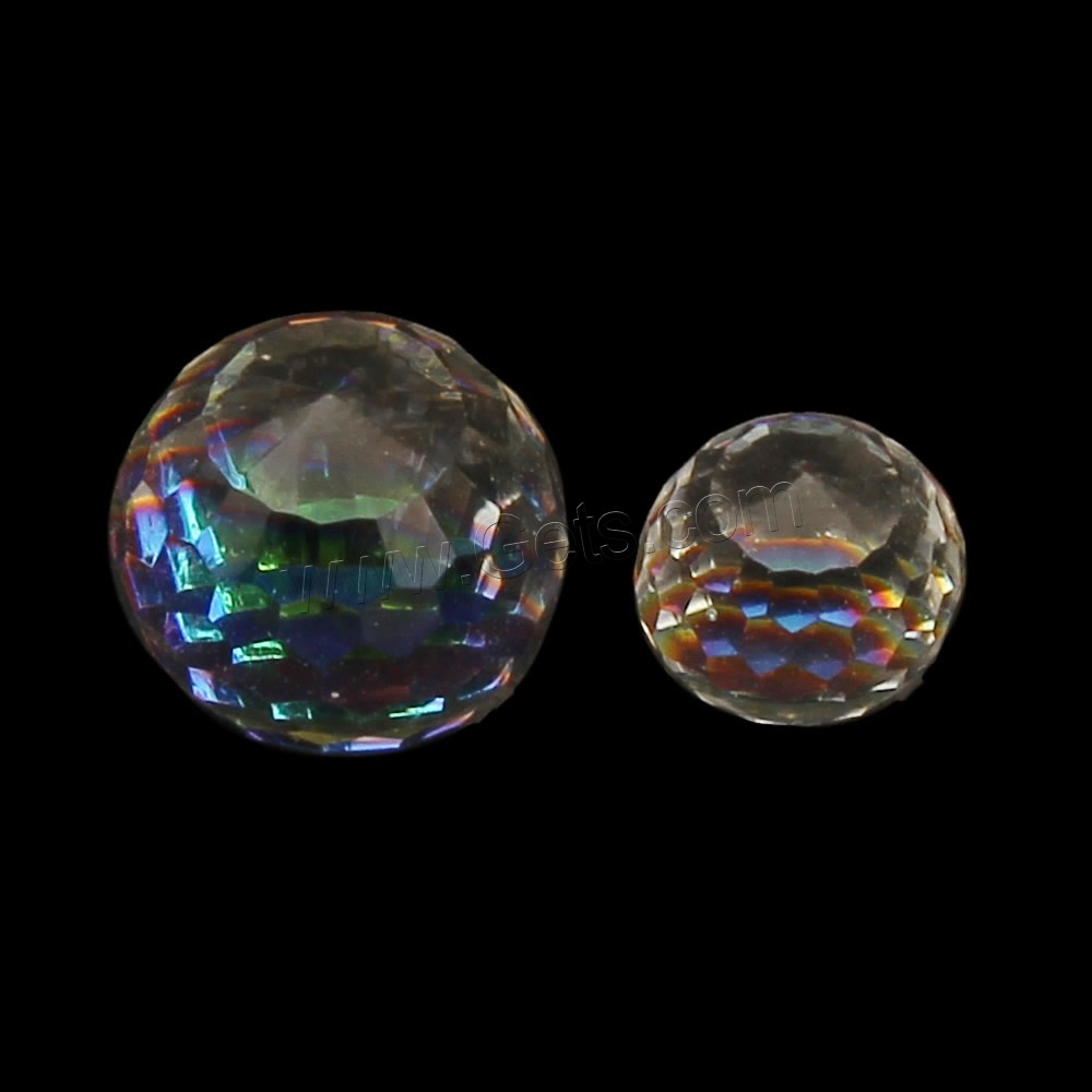 Crystal Cabochons, Round, different size for choice & colorful plated & flat back & faceted, Crystal Clear, Sold By PC