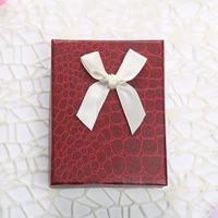 Cardboard Jewelry Set Box, finger ring & earring, with Sponge & Satin Ribbon, Rectangle 
