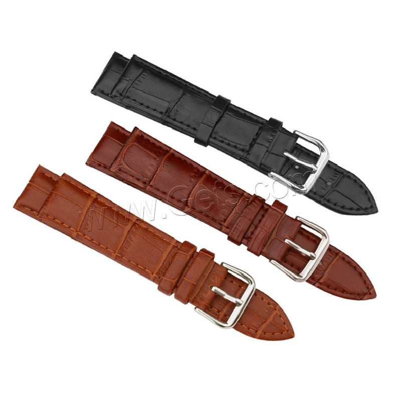Watch Band, Cowhide, stainless steel pin buckle, different size for choice, more colors for choice, Sold By Set