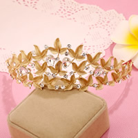 Bridal Tiaras, Zinc Alloy, with Crystal, Crown, gold color plated, for bridal & faceted & with rhinestone, lead & cadmium free 