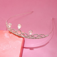 Bridal Tiaras, Zinc Alloy, with Crystal, Crown, silver color plated, for bridal & faceted & with rhinestone, lead & cadmium free 