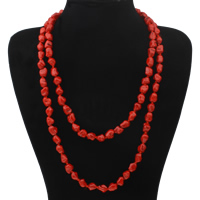 Синтетическая бирюза Свитер ожерелье, Много цветов для выбора - длина:Приблизительно 47 дюймовый, продается Strand