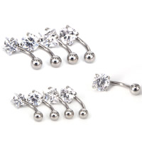 Stainless Steel Belly Ring, 316L Stainless Steel, Unisex & with rhinestone & mixed, original color 