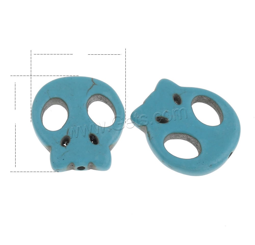 Synthetic Turquoise Beads, Skull, different size for choice, more colors for choice, Hole:Approx 1mm, Sold By Bag