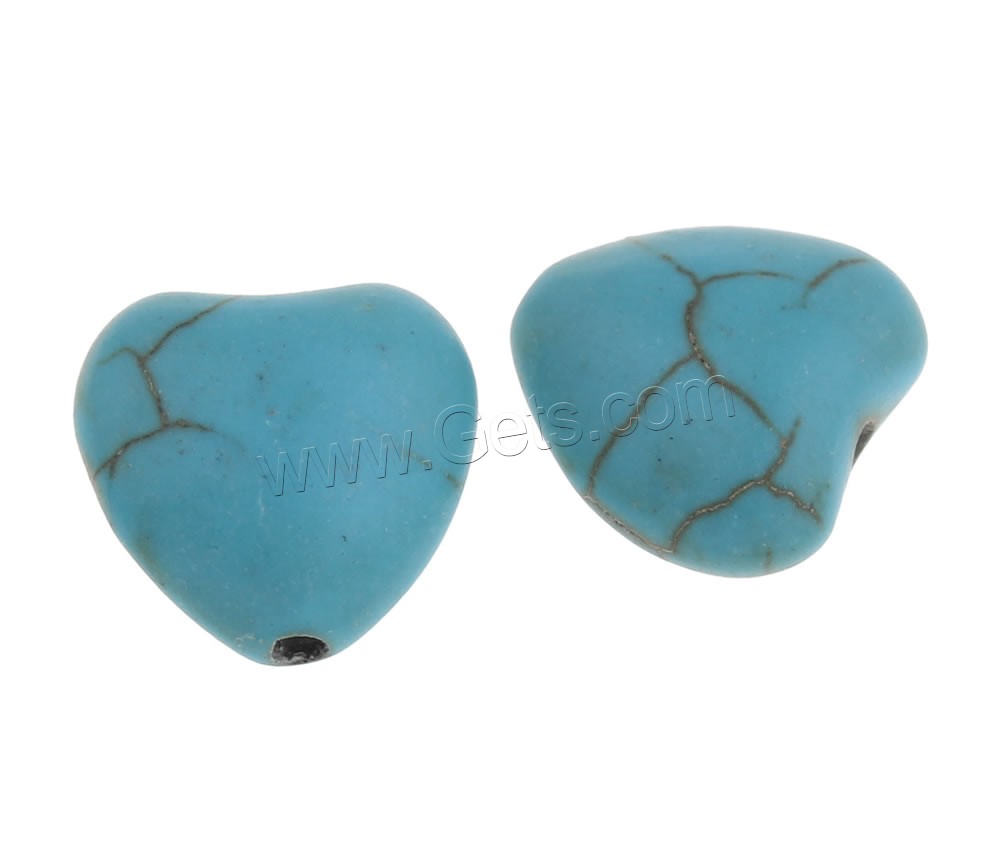 Synthetic Turquoise Beads, Heart, different size for choice, more colors for choice, Hole:Approx 1mm, Sold By Bag