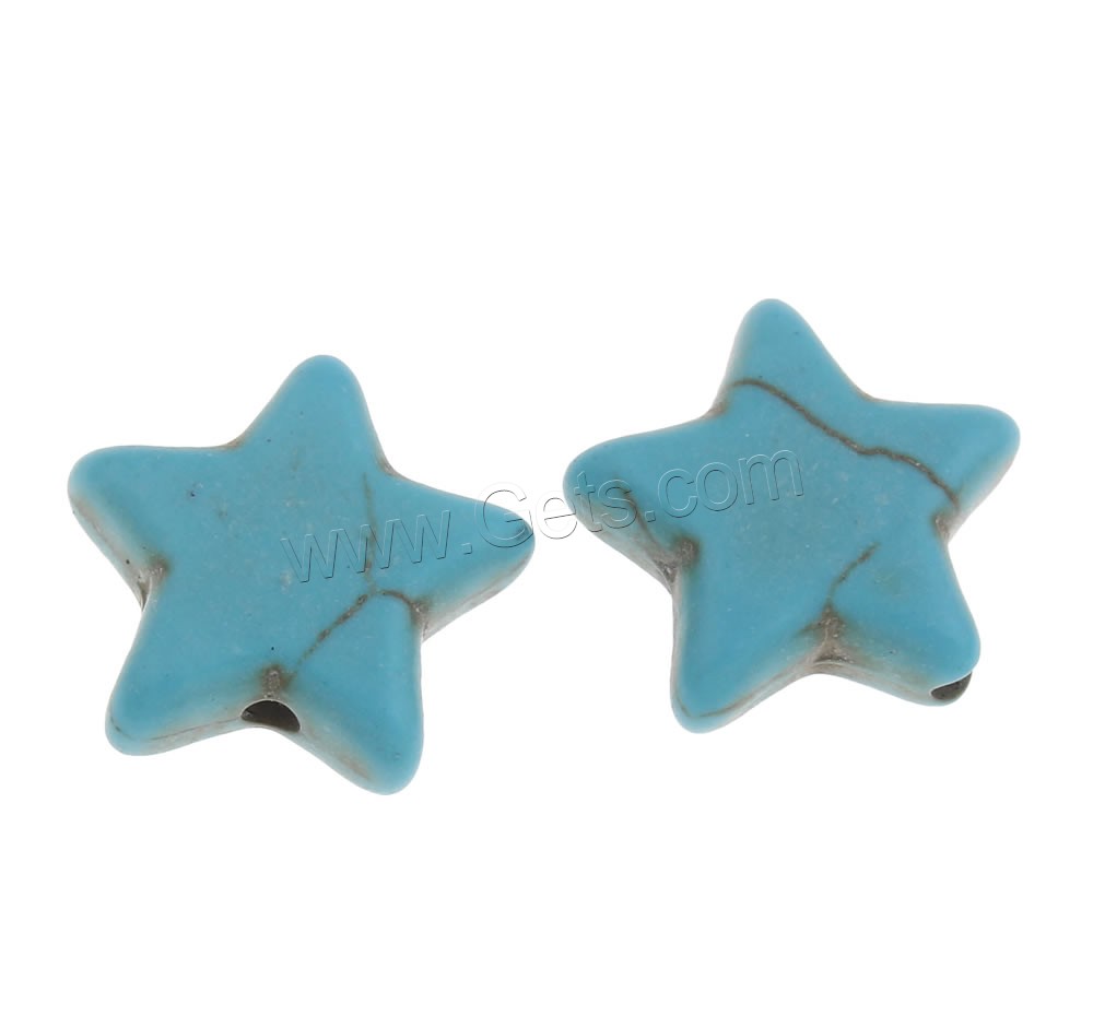 Synthetic Turquoise Beads, Star, different size for choice, more colors for choice, Hole:Approx 1mm, Sold By Bag