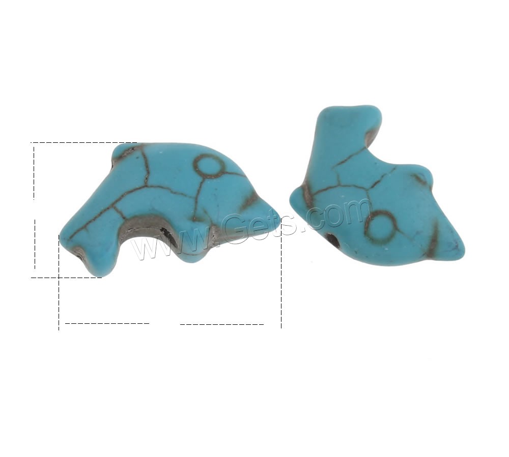 Synthetic Turquoise Beads, Dolphin, different size for choice, more colors for choice, Hole:Approx 1mm, Sold By Bag