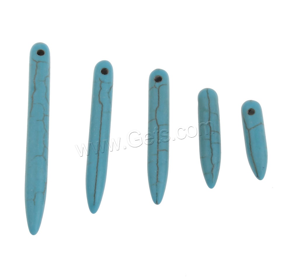 Synthetic Turquoise Pendants, Cone, different size for choice, more colors for choice, Hole:Approx 1mm, Sold By Bag