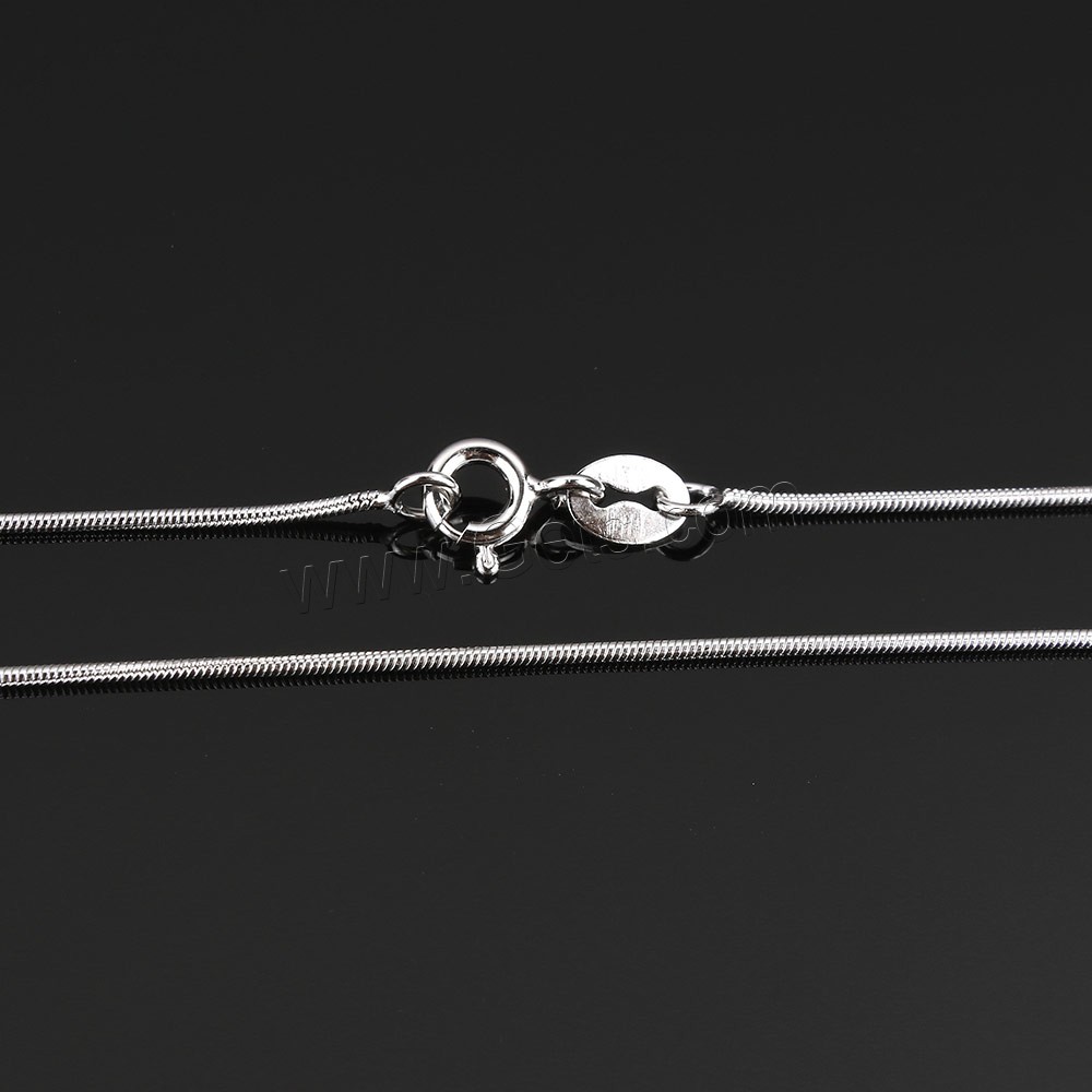 Sterling Silver Necklace Chain, 925 Sterling Silver, different length for choice & snake chain, 1mm, Sold By Strand