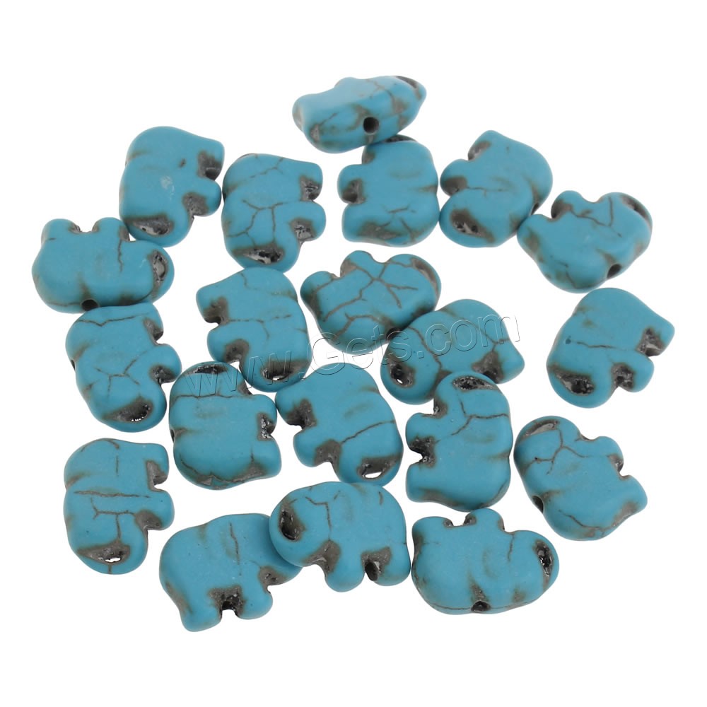 Synthetic Turquoise Beads, Elephant, different size for choice, more colors for choice, Hole:Approx 1mm, Sold By Bag