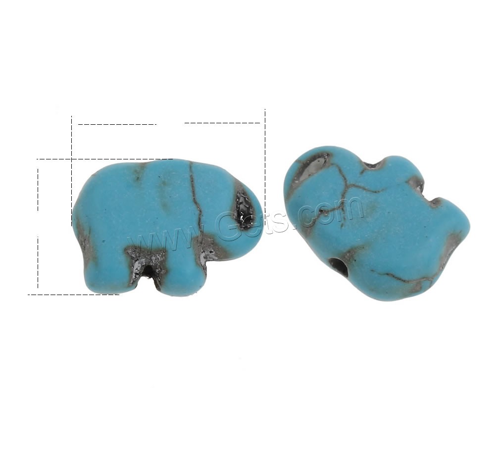 Synthetic Turquoise Beads, Elephant, different size for choice, more colors for choice, Hole:Approx 1mm, Sold By Bag