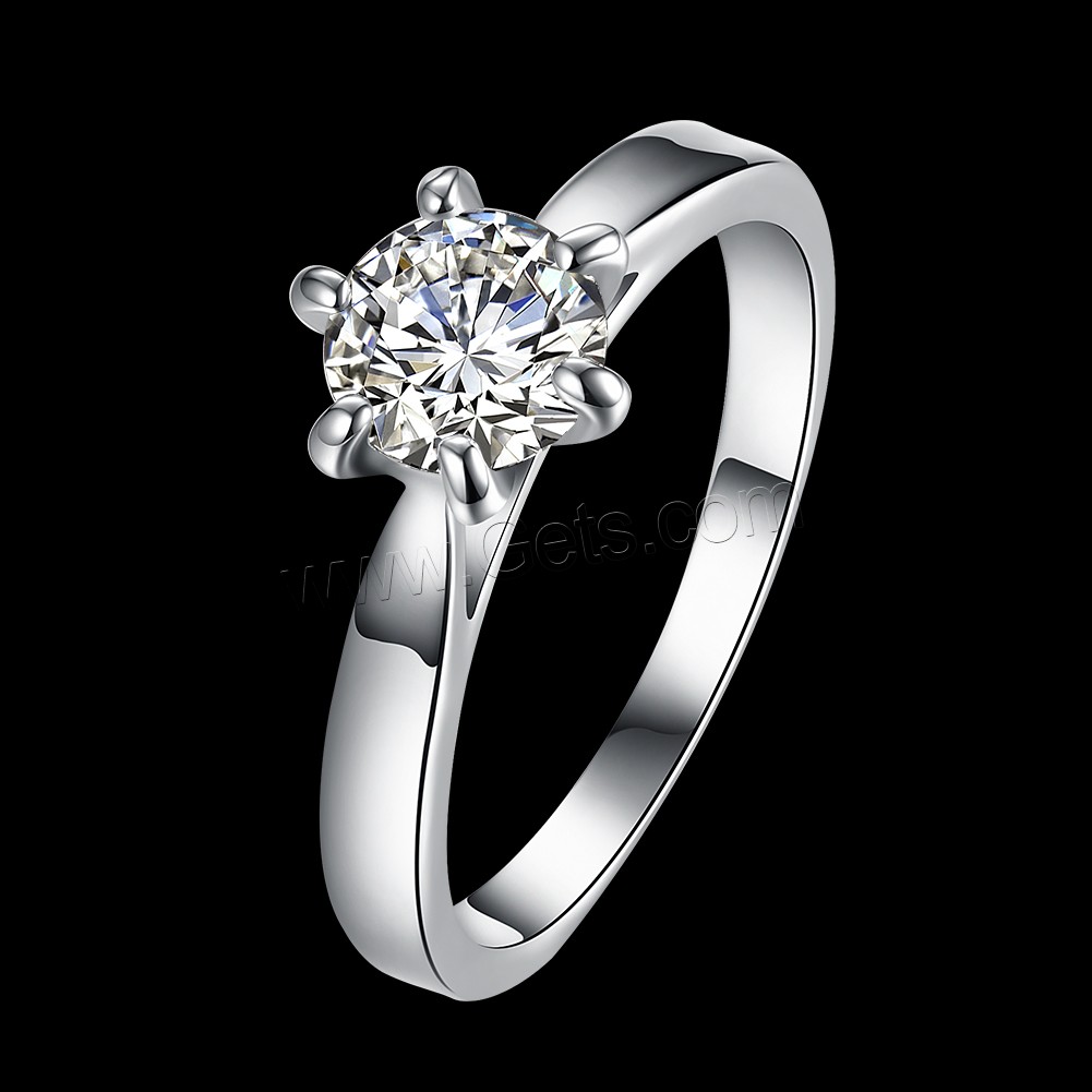 Anillo de dedo de favourer ®, metal, chapado en platina real, diverso tamaño para la opción & para mujer & con diamantes de imitación, 6mm, Vendido por UD