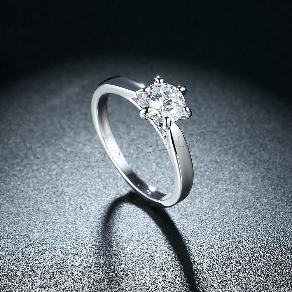 Favourer ® палец кольцо, Латунь, покрытый платиной, разный размер для выбора & Женский & со стразами, 6mm, продается PC