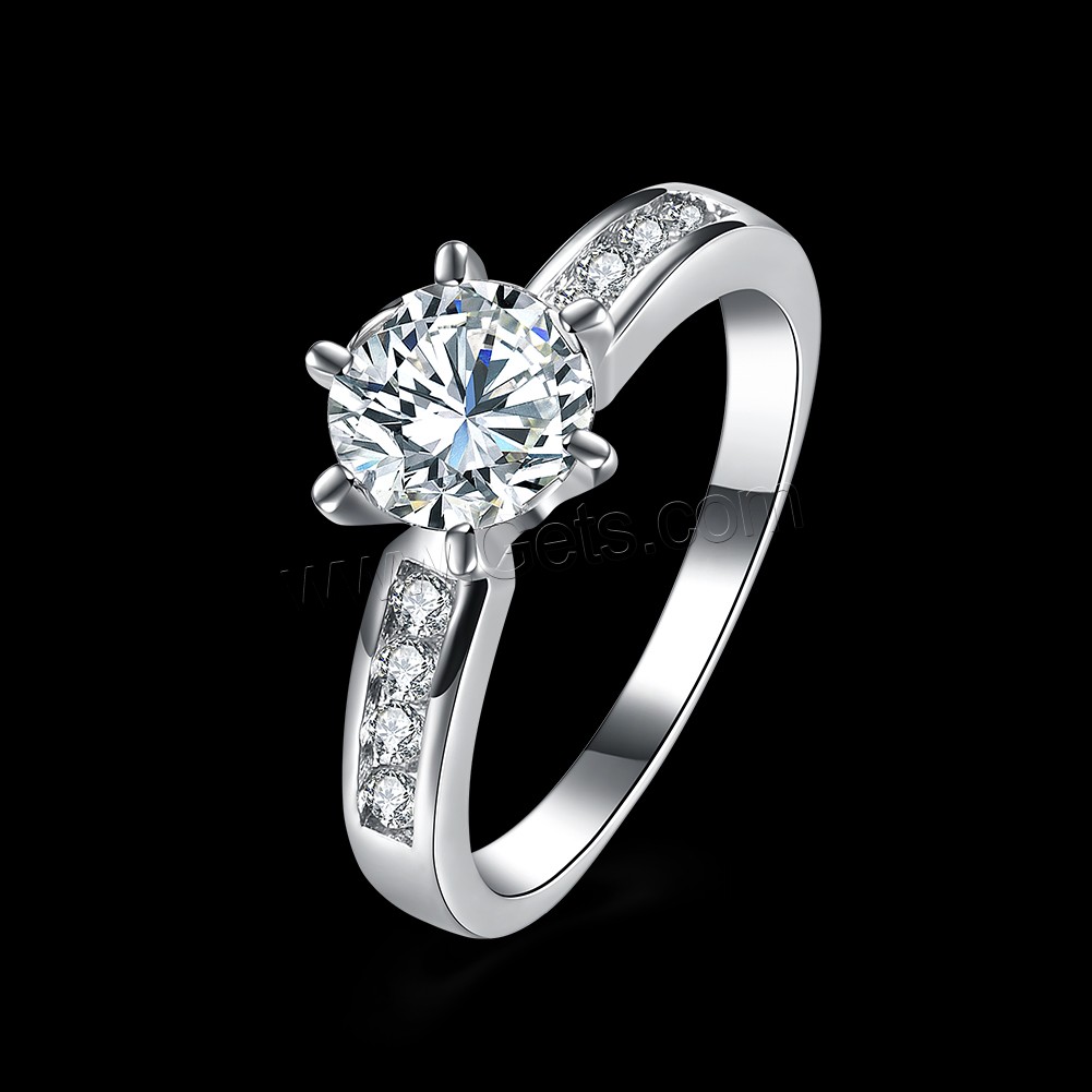 Favourer ® палец кольцо, Латунь, покрытый платиной, разный размер для выбора & Женский & со стразами, 6mm, продается PC